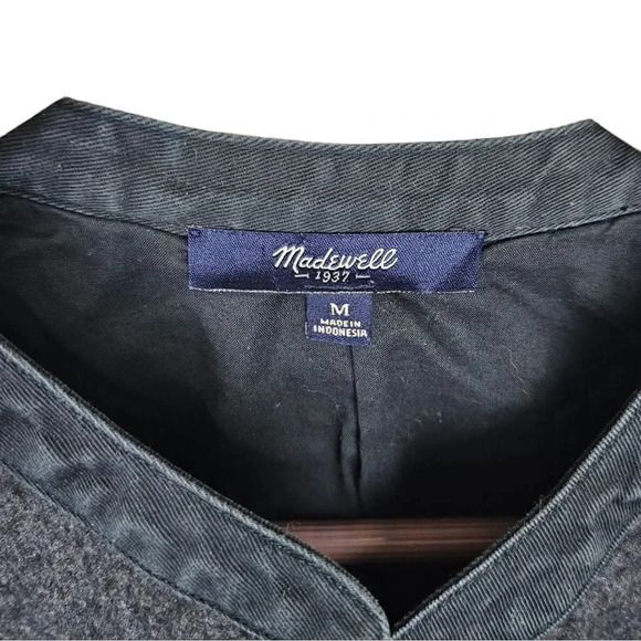 Madewell Madewell Charcoal Gray Wool Cotton Flannel Latitude Shirtdress E0910 - Picture 5 of 11